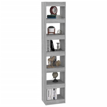 vidaXL Βιβλιοθήκη/Διαχωριστικό Χώρου Γκρι Sonoma 40x30x198cm 1 τεμ.