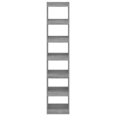 vidaXL Βιβλιοθήκη/Διαχωριστικό Χώρου Γκρι Sonoma 40x30x198cm 1 τεμ.