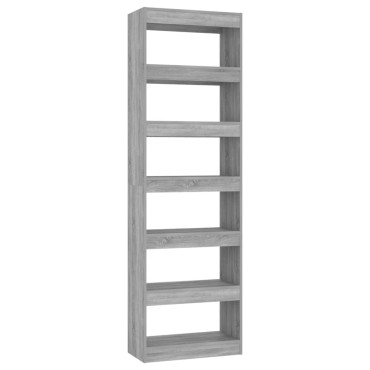 vidaXL Βιβλιοθήκη/Διαχωριστικό Χώρου Γκρι Sonoma 60x30x198cm 1 τεμ.