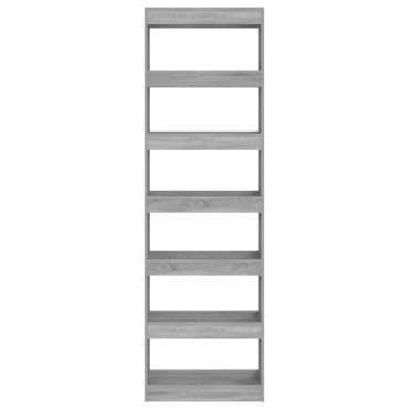 vidaXL Βιβλιοθήκη/Διαχωριστικό Χώρου Γκρι Sonoma 60x30x198cm 1 τεμ.