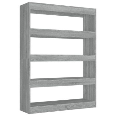 vidaXL Βιβλιοθήκη/Διαχωριστικό Χώρου Γκρι Sonoma 100x30x135cm 1 τεμ.