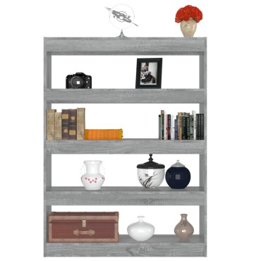 vidaXL Βιβλιοθήκη/Διαχωριστικό Χώρου Γκρι Sonoma 100x30x135cm 1 τεμ.