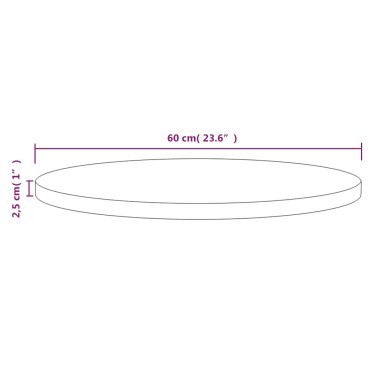 vidaXL Επιφάνεια Τραπεζιού Λευκή 60x2,5cm από Μασίφ Ξύλο Πεύκου 1 τεμ.