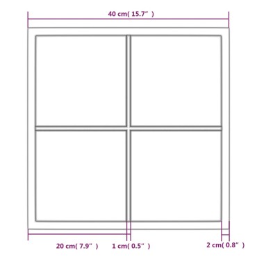 vidaXL Καθρέφτης Τοίχου Μαύρος 40 x 40 εκ. Μεταλλικός