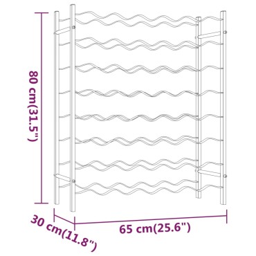 vidaXL Ραφιέρα Κρασιών για 48 Φιάλες Λευκή Μεταλλική 65x22x80cm 1 τεμ.