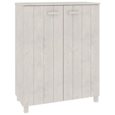 vidaXL Παπουτσοθήκη HAMAR Λευκή 85x40x108cm από Μασίφ Ξύλο Πεύκου