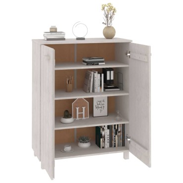 vidaXL Παπουτσοθήκη HAMAR Λευκή 85x40x108cm από Μασίφ Ξύλο Πεύκου