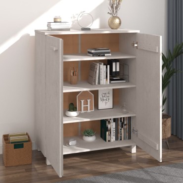 vidaXL Παπουτσοθήκη HAMAR Λευκή 85x40x108cm από Μασίφ Ξύλο Πεύκου