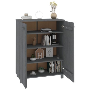 vidaXL Παπουτσοθήκη HAMAR Σκ. Γκρι 85x40x108cm Μασίφ Ξύλο Πεύκου