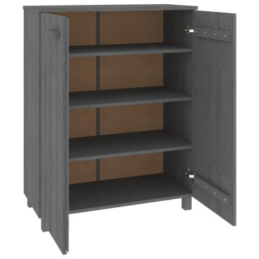 vidaXL Παπουτσοθήκη HAMAR Σκ. Γκρι 85x40x108cm Μασίφ Ξύλο Πεύκου