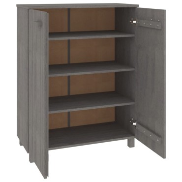 vidaXL Παπουτσοθήκη HAMAR Αν. Γκρι 85x40x108cm Μασίφ Ξύλο Πεύκου