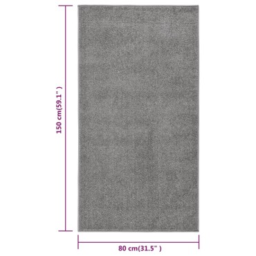 vidaXL Χαλί Κοντό Πέλος Γκρι 80x150cm
