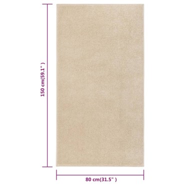 vidaXL Χαλί Κοντό Πέλος Μπεζ 80x150cm