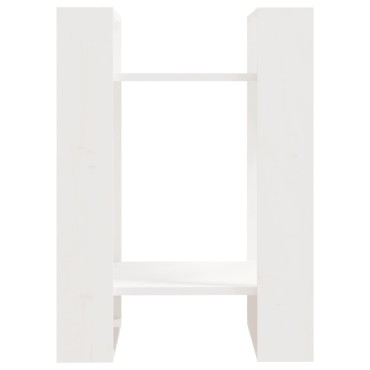 vidaXL Βιβλιοθήκη/Διαχωριστικό Χώρου Λευκό 41x35x57cm Μασίφ Πεύκο 1 τεμ.