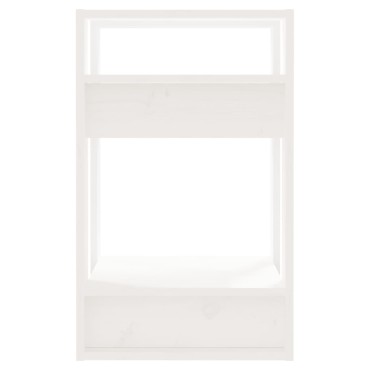 vidaXL Βιβλιοθήκη/Διαχωριστικό Χώρου Λευκό 41x35x57cm Μασίφ Πεύκο 1 τεμ.