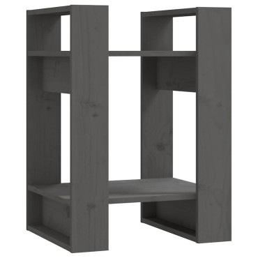 vidaXL Βιβλιοθήκη/Διαχωριστικό Χώρου Γκρι 41x35x57cm Μασίφ Πεύκο 1 τεμ.