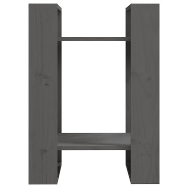 vidaXL Βιβλιοθήκη/Διαχωριστικό Χώρου Γκρι 41x35x57cm Μασίφ Πεύκο 1 τεμ.