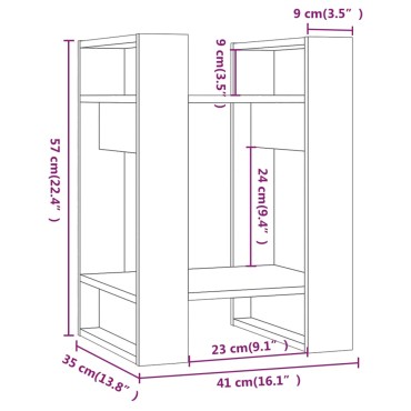 vidaXL Βιβλιοθήκη/Διαχωριστικό Χώρου Μελί 41x35x57cm Μασίφ Πεύκο 1 τεμ.