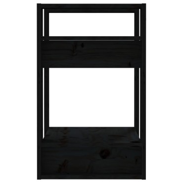 vidaXL Βιβλιοθήκη/Διαχωριστικό Χώρου Μαύρο 41x35x57cm Μασίφ Πεύκο 1 τεμ.