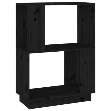 vidaXL Βιβλιοθήκη/Διαχωριστικό Χώρου Μαύρο 51x25x70cm Μασίφ Πεύκο 1 τεμ.