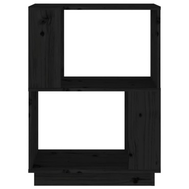 vidaXL Βιβλιοθήκη/Διαχωριστικό Χώρου Μαύρο 51x25x70cm Μασίφ Πεύκο 1 τεμ.
