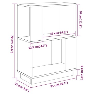 vidaXL Βιβλιοθήκη/Διαχωριστικό Χώρου Μαύρο 51x25x70cm Μασίφ Πεύκο 1 τεμ.