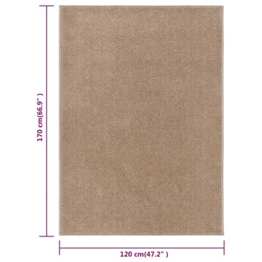 vidaXL Χαλί Κοντό Πέλος Καφέ 120x170cm