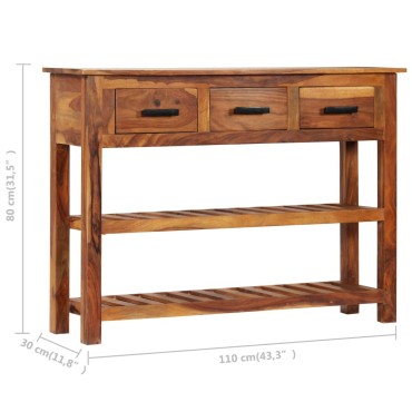 vidaXL Μπουφές με 3 Συρτάρια 110x30x80cm από Μασίφ Ξύλο Ακακίας 1 τεμ.