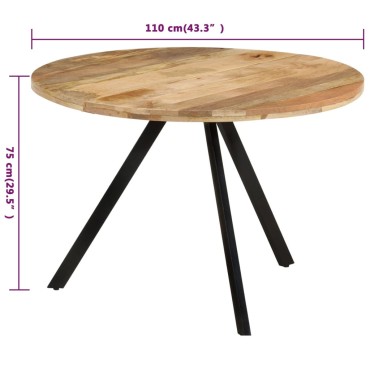 vidaXL Τραπεζαρία 110x75cm από Μασίφ Ξύλο Μάνγκο 1 τεμ.