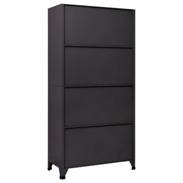 vidaXL Φοριαμός Ανθρακί και Λευκός 90x45x180cm Ατσάλινος 1 τεμ.