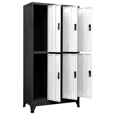 vidaXL Φοριαμός Ανθρακί και Λευκός 90x45x180cm Ατσάλινος 1 τεμ.