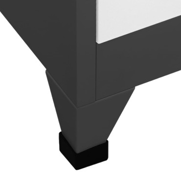 vidaXL Φοριαμός Ανθρακί και Λευκός 90x45x180cm Ατσάλινος 1 τεμ.