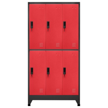vidaXL Φοριαμός Ανθρακί / Κόκκινο 90x45x180cm Ατσάλινος 1 τεμ.