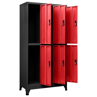 vidaXL Φοριαμός Ανθρακί / Κόκκινο 90x45x180cm Ατσάλινος 1 τεμ.