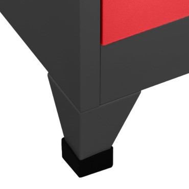 vidaXL Φοριαμός Ανθρακί / Κόκκινο 90x45x180cm Ατσάλινος 1 τεμ.