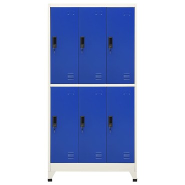 vidaXL Φοριαμός Γκρι και Μπλε 90x45x180cm Ατσάλινος 1 τεμ.
