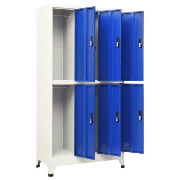 vidaXL Φοριαμός Γκρι και Μπλε 90x45x180cm Ατσάλινος 1 τεμ.