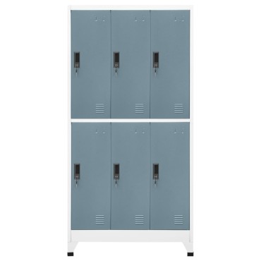 vidaXL Φοριαμός Ανοιχτό Γκρι & Σκούρο Γκρι 90x45x180cm Ατσάλινος 1 τεμ.