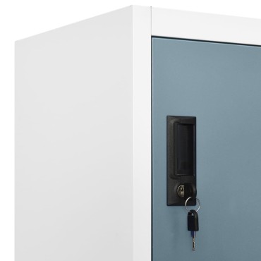 vidaXL Φοριαμός Ανοιχτό Γκρι & Σκούρο Γκρι 90x45x180cm Ατσάλινος 1 τεμ.