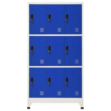 vidaXL Φοριαμός Γκρι και Μπλε 90x45x180cm Ατσάλινος 1 τεμ.