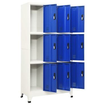 vidaXL Φοριαμός Γκρι και Μπλε 90x45x180cm Ατσάλινος 1 τεμ.