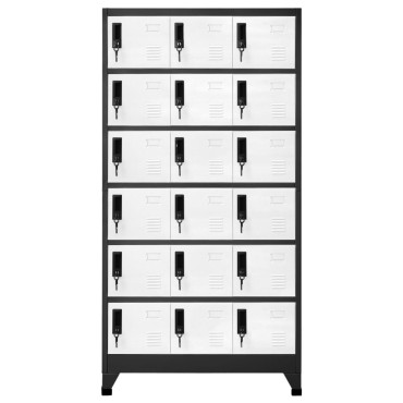 vidaXL Φοριαμός Ανθρακί και Λευκό 90x40x180cm Ατσάλινος 1 τεμ.