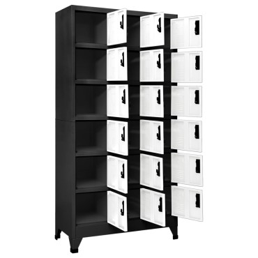 vidaXL Φοριαμός Ανθρακί και Λευκό 90x40x180cm Ατσάλινος 1 τεμ.