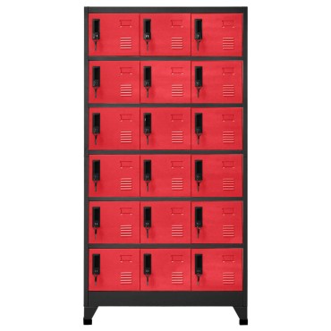vidaXL Φοριαμός Ανθρακί και Κόκκινο 90x40x180cm Ατσάλινος 1 τεμ.