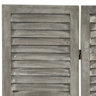 vidaXL Διαχωριστικό Δωματίου με 6 Πάνελ Γκρι 214x166cm Μασίφ Ξύλο 1 τεμ.