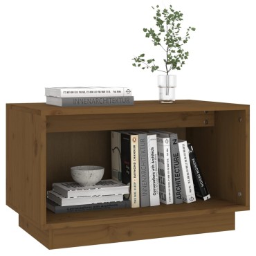 vidaXL Έπιπλο Τηλεόρασης Καφέ Μελί 60x35x37cm από Μασίφ Ξύλο Πεύκου