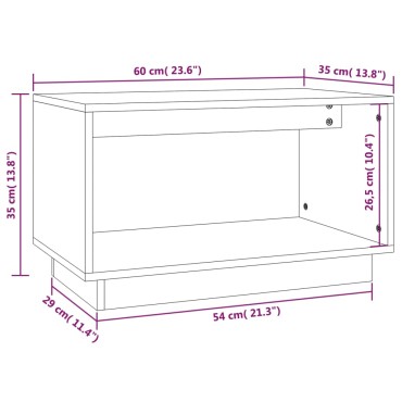 vidaXL Έπιπλο Τηλεόρασης Καφέ Μελί 60x35x37cm από Μασίφ Ξύλο Πεύκου