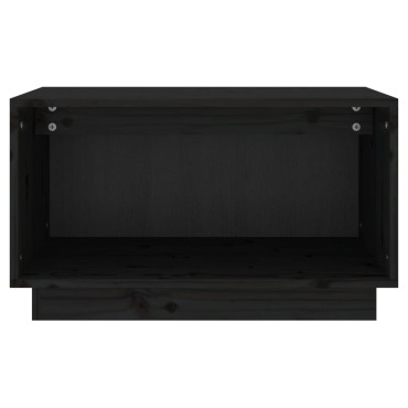 vidaXL Έπιπλο Τηλεόρασης Μαύρο 60x35x35cm από Μασίφ Ξύλο Πεύκου