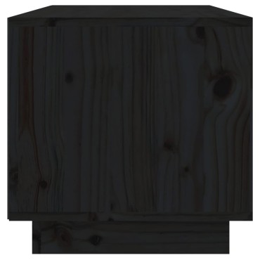 vidaXL Έπιπλο Τηλεόρασης Μαύρο 60x35x35cm από Μασίφ Ξύλο Πεύκου