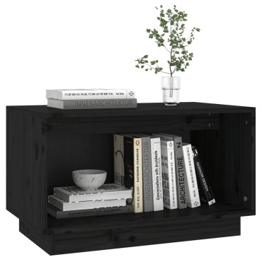 vidaXL Έπιπλο Τηλεόρασης Μαύρο 60x35x35cm από Μασίφ Ξύλο Πεύκου